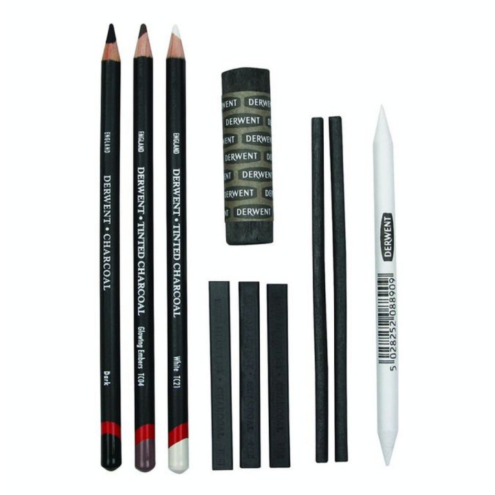 Crayon fusain Charcoal 10 pcs - Derwent - Rougier et Plé