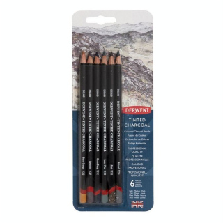 Crayon fusain teinté Charcoal Set 6 pcs - Derwent - Rougier et Plé