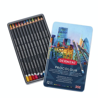 Crayon de couleur Procolour Boîte métal 12 pcs - Derwent - Rougier et Plé