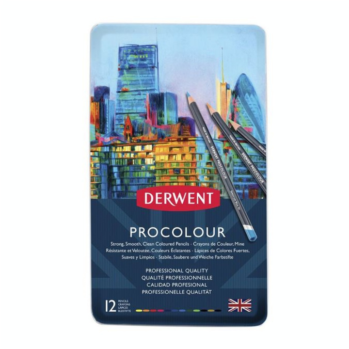 Crayon de couleur Procolour Boîte métal 12 pcs - Derwent - Rougier et Plé