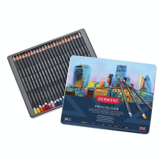 Crayon de couleur Procolour Boîte métal 24 pcs - Derwent - Rougier et Plé