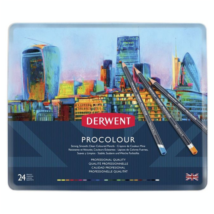Crayon de couleur Procolour Boîte métal 24 pcs - Derwent - Rougier et Plé