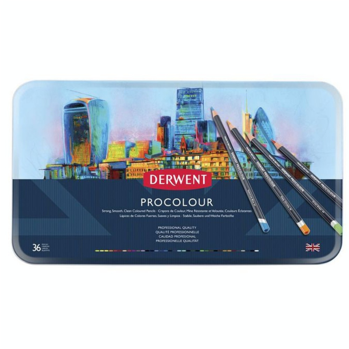 Crayon de couleur Procolour Boîte métal 36 pcs - Derwent - Rougier et Plé