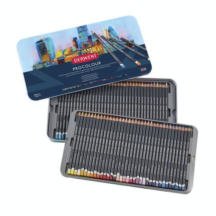 Crayon de couleur Procolour Boîte métal 72 pcs - Derwent - Rougier et Plé