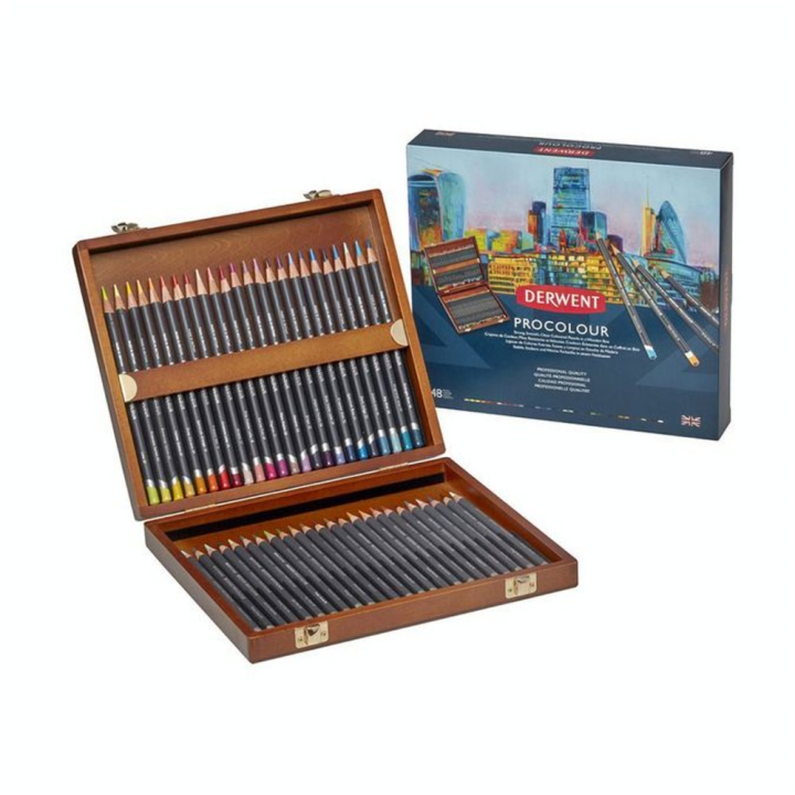Crayon de couleur Procolour Coffret bois 48 pcs - Derwent - Rougier et Plé