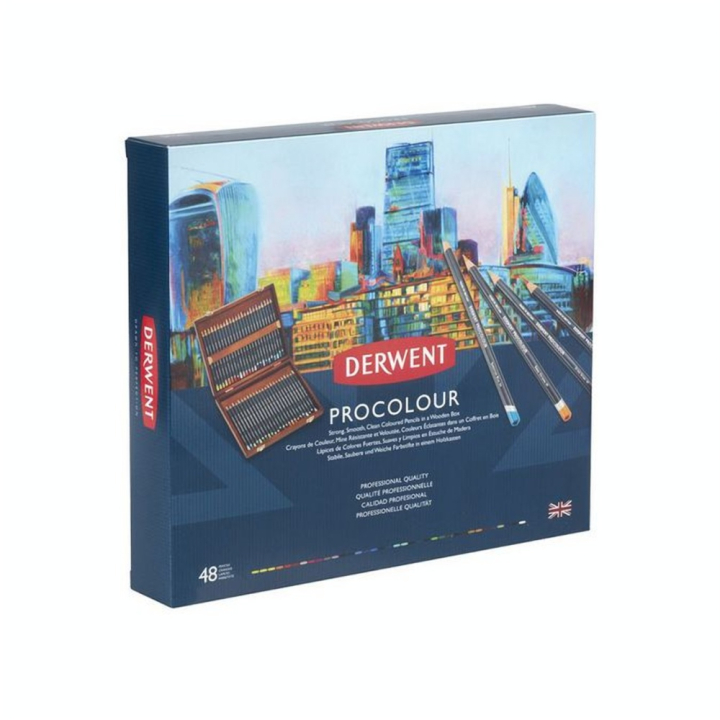 Crayon de couleur Procolour Coffret bois 48 pcs - Derwent - Rougier et Plé