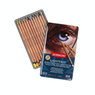 Crayon de couleur Lightfast Boîte métal 12 pcs - Derwent - Rougier et Plé