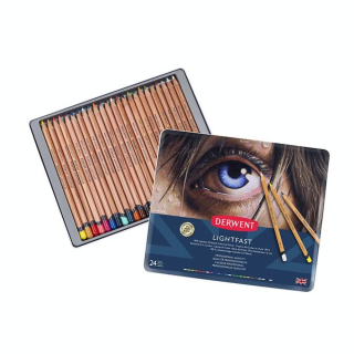 Crayon de couleur Lightfast Boîte métal 24 pcs - Derwent - Rougier et Plé