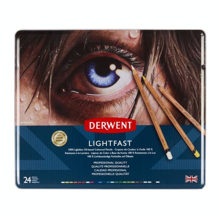 Crayon de couleur Lightfast Boîte métal 24 pcs - Derwent - Rougier et Plé