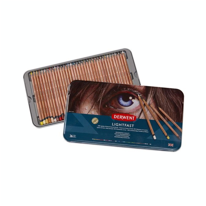 Crayon de couleur Lightfast Boîte métal 36 pcs - Derwent - Rougier et Plé