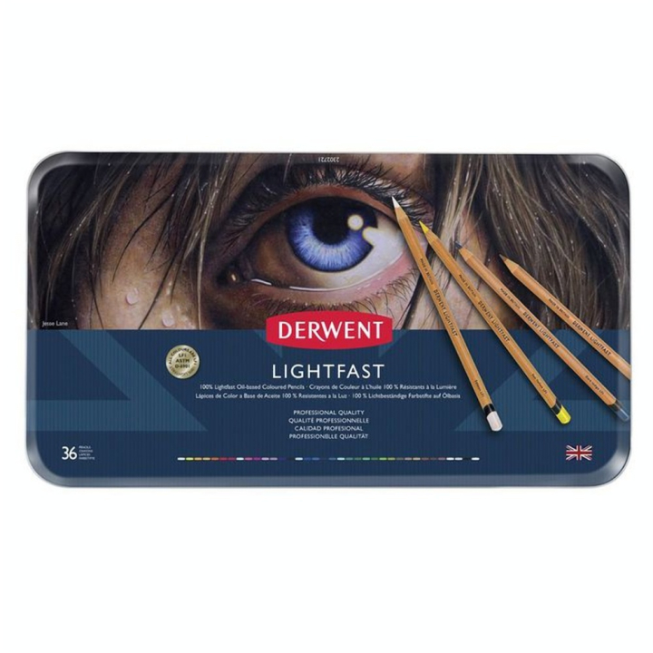 Crayon de couleur Lightfast Boîte métal 36 pcs - Derwent - Rougier et Plé