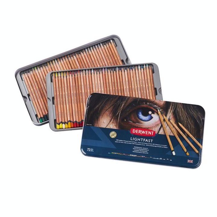 Crayon de couleur Lightfast Boîte métal 72 pcs - Derwent - Rougier et Plé