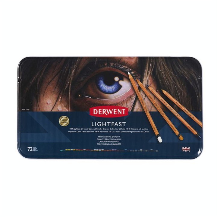 Crayon de couleur Lightfast Boîte métal 72 pcs - Derwent - Rougier et Plé