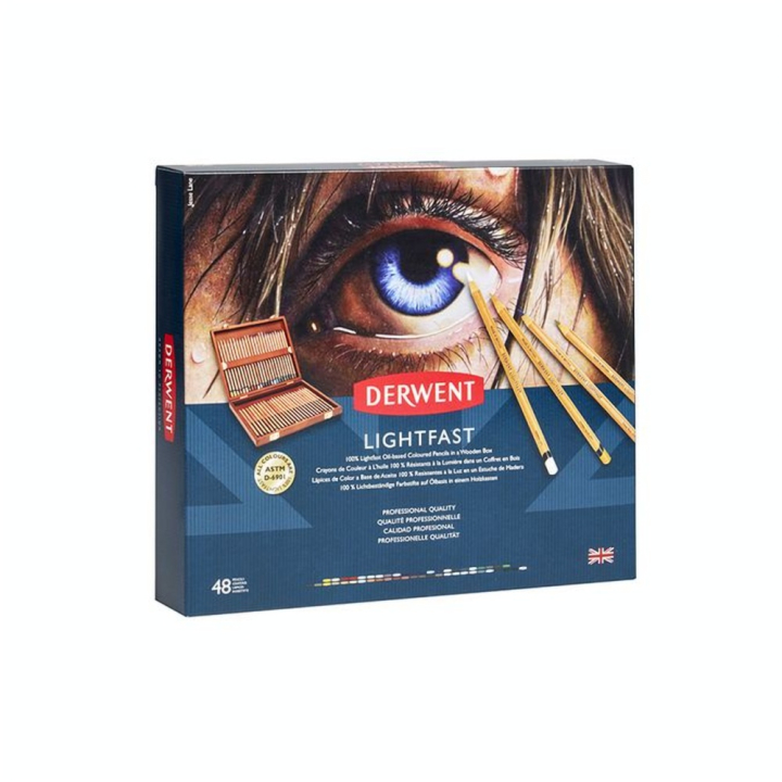 Crayon de couleur Lightfast Coffret bois 48 pcs - Derwent - Rougier et Plé
