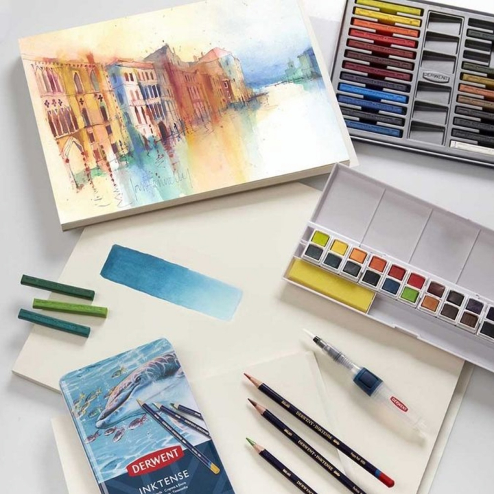 Bloc de papier 100 % Coton Inktense 300 g/m² 20 Feuilles - Derwent - Rougier et Plé