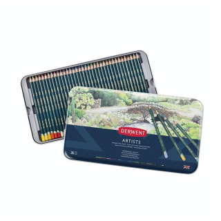Crayon de couleur Artists Boîte métal 36 pcs - Derwent - Rougier et Plé