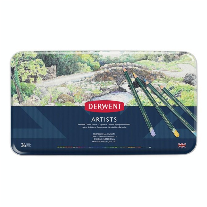 Crayon de couleur Artists Boîte métal 36 pcs - Derwent - Rougier et Plé