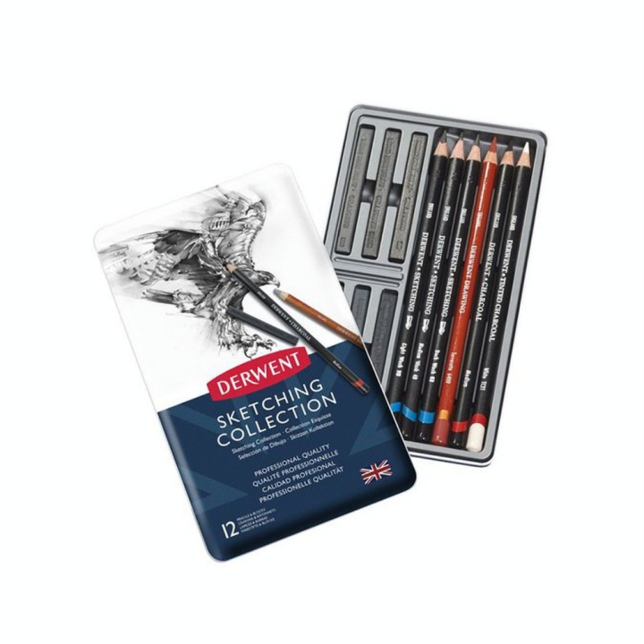 Coffret esquisse Sketching 12 pcs - Derwent - Rougier et Plé