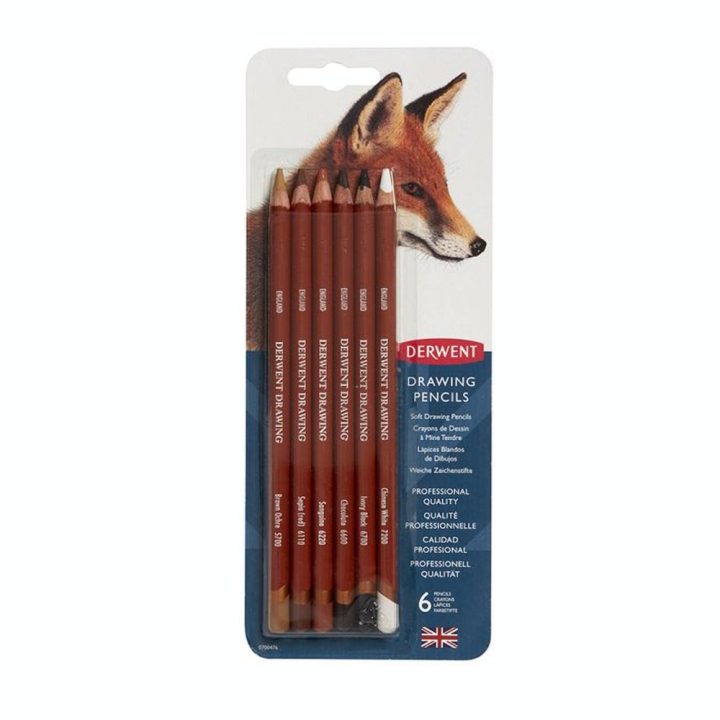 Crayon de couleur Drawing Set 6 pcs - Derwent - Rougier et Plé