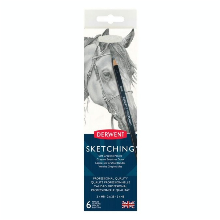 Crayon dessin technique Sketching Boîte métal 6 pcs - Derwent - Rougier et Plé