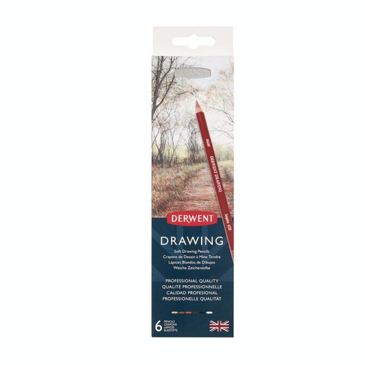 Crayon de couleur Drawing Boîte métal 6 pcs - Derwent - Rougier et Plé
