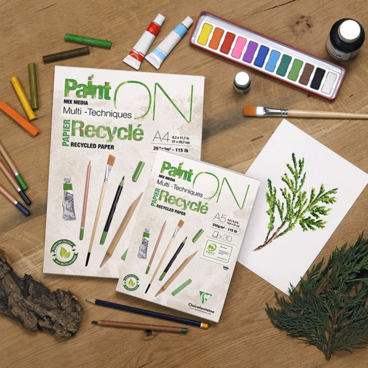 Bloc Paint'On papier Recyclé 250 g/m² - Clairefontaine - Rougier et Plé