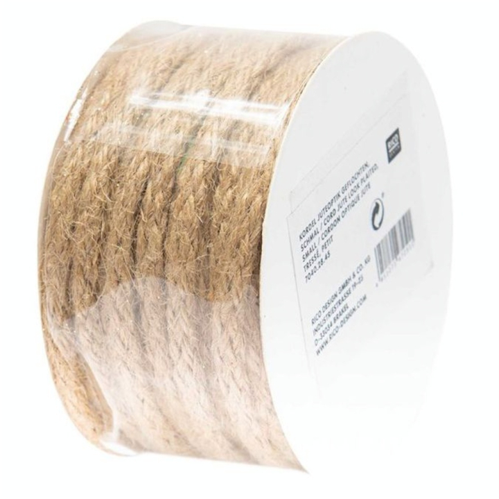Cordon tressé aspect Jute naturelle 3 m Fin - Rico Design - Rougier et Plé