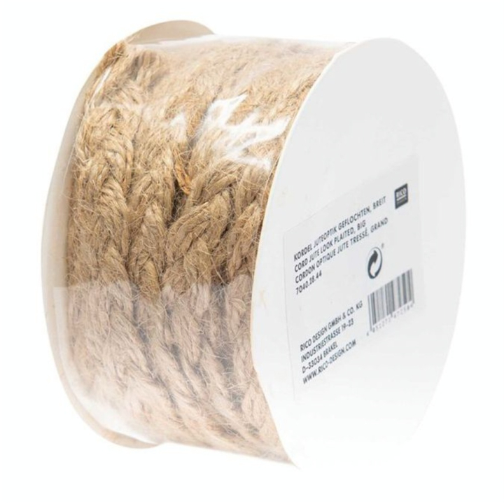 Cordon tressé aspect Jute naturelle 3 m Médium - Rico Design - Rougier et Plé