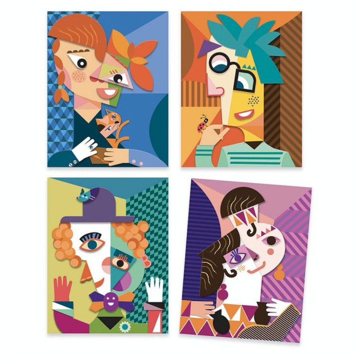 Collages & Stickers Inspired by Têtes au carré - Djeco - Rougier et Plé