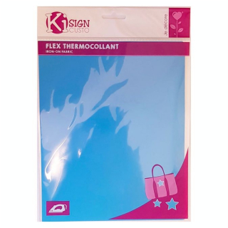 Flex thermocollant 20 x 25 cm Bleu mat - Ki Sign - Rougier et Plé