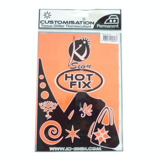 Tissu thermocollant fluo 15 x 20 cm Orange - Ki Sign - Rougier et Plé