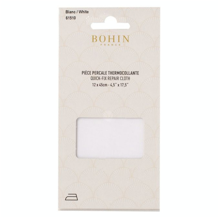 Pièce de réparation Percale thermocollante Blanche - Bohin - Rougier et Plé