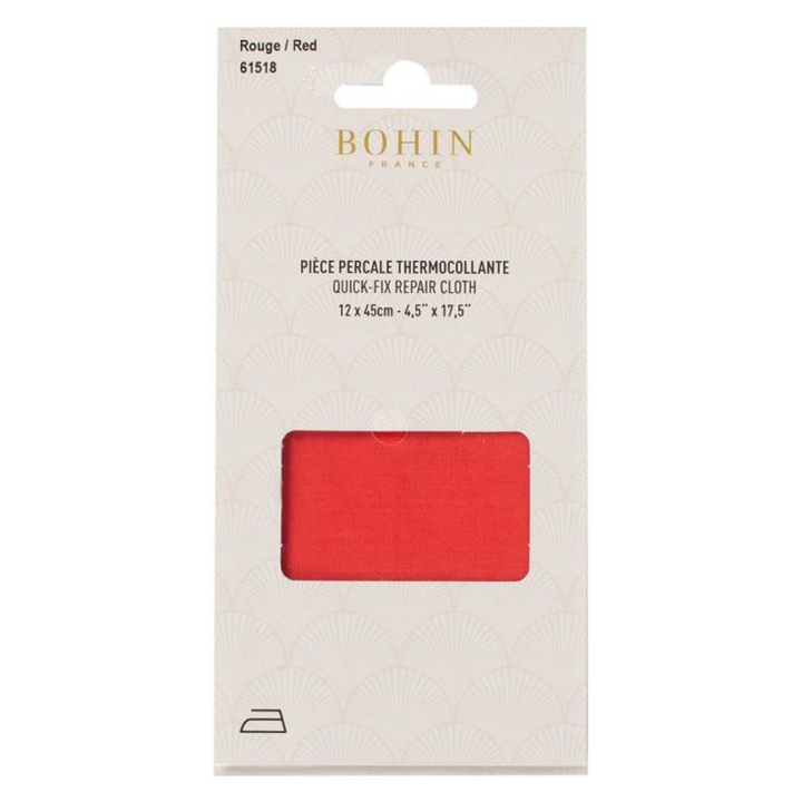 Pièce de réparation Percale thermocollante Rouge - Bohin - Rougier et Plé