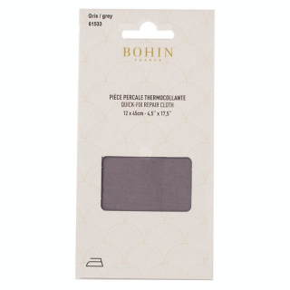 Pièce de réparation Percale thermocollante Grise - Bohin - Rougier et Plé