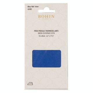 Pièce de réparation Percale thermocollante Bleue - Bohin - Rougier et Plé