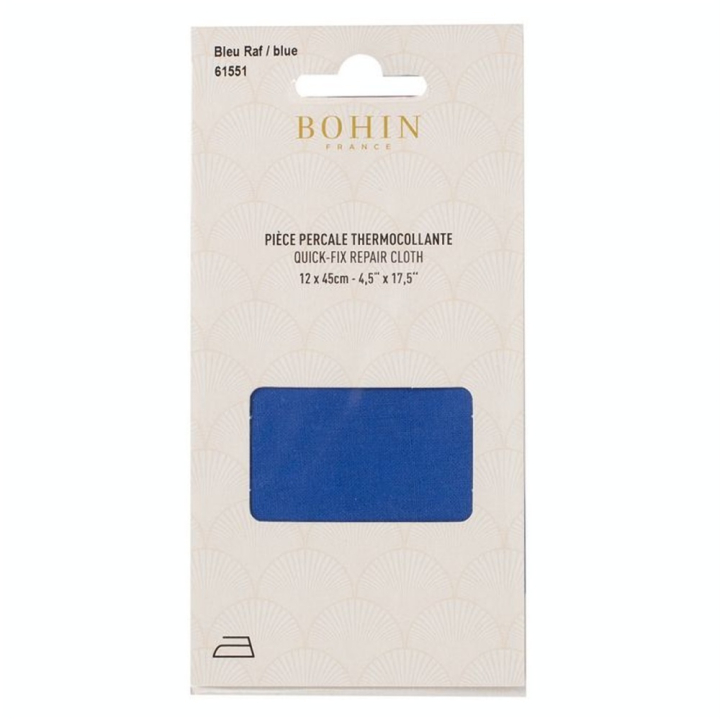 Pièce de réparation Percale thermocollante Bleue - Bohin - Rougier et Plé