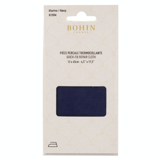 Pièce de réparation Percale thermocollante Bleue marine - Bohin - Rougier et Plé