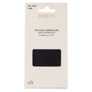 Pièce de réparation Percale thermocollante Noire - Bohin - Rougier et Plé