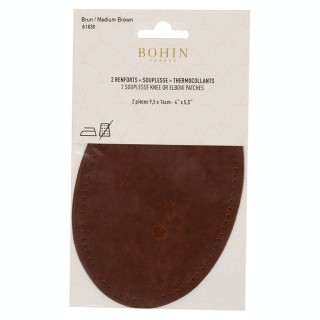 Renfort thermocollant Suédine 2 pcs Brun - Bohin - Rougier et Plé