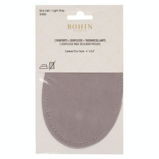 Renfort thermocollant Suédine 2 pcs Gris clair - Bohin - Rougier et Plé