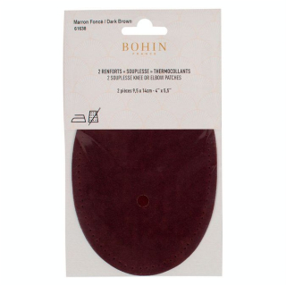 Renfort thermocollant Suédine 2 pcs Marron foncé - Bohin - Rougier et Plé