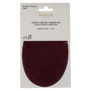 Renfort thermocollant Suédine 2 pcs Bordeaux - Bohin - Rougier et Plé