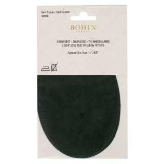Renfort thermocollant Suédine 2 pcs Vert foncé - Bohin - Rougier et Plé