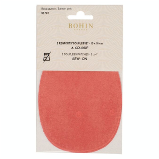 Renfort à coudre Suédine 2 pcs Rose saumon - Bohin - Rougier et Plé
