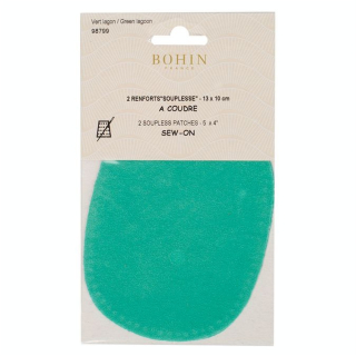 Renfort à coudre Suédine 2 pcs Vert lagon - Bohin - Rougier et Plé