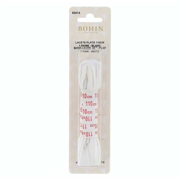 Lacets plats 110 cm Blanc - Bohin - Rougier et Plé