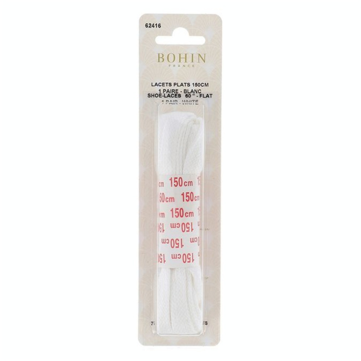Lacets plats 150 cm Blanc - Bohin - Rougier et Plé
