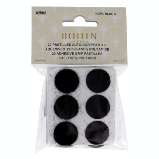 Pastilles auto-agrippantes noires 20 mm 20 pcs Noir - Bohin - Rougier et Plé