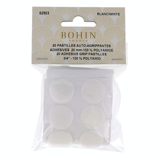 Pastilles auto-agrippantes noires 20 mm 20 pcs Blanc - Bohin - Rougier et Plé