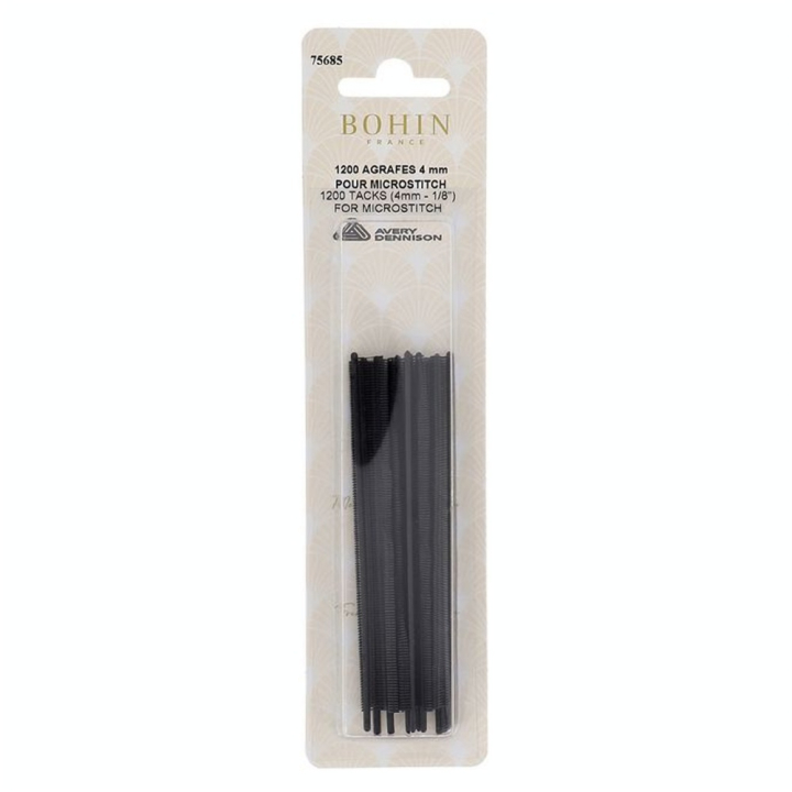 Agrafe à bâtir Microstitch Noir 1200 pcs - Bohin - Rougier et Plé